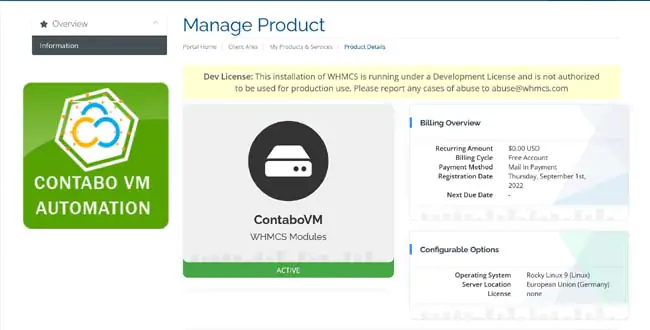 Contabo Cloud/ VPS Automation For Whmcs